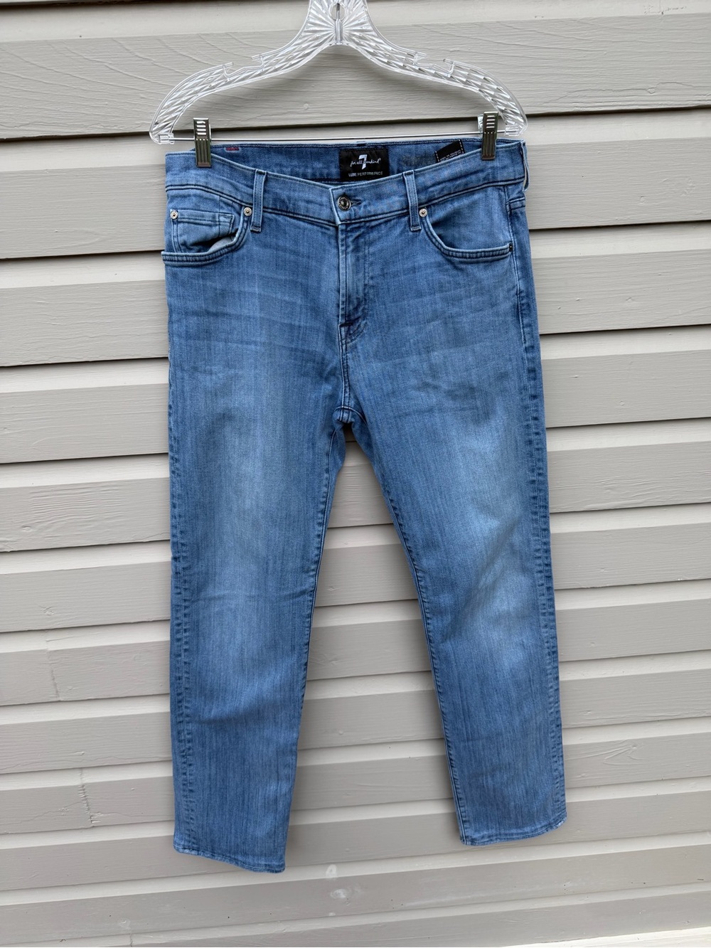 Men's 7 For All Man Kind Standard Light Blue Denim Jeans 33x32- Straight Fit